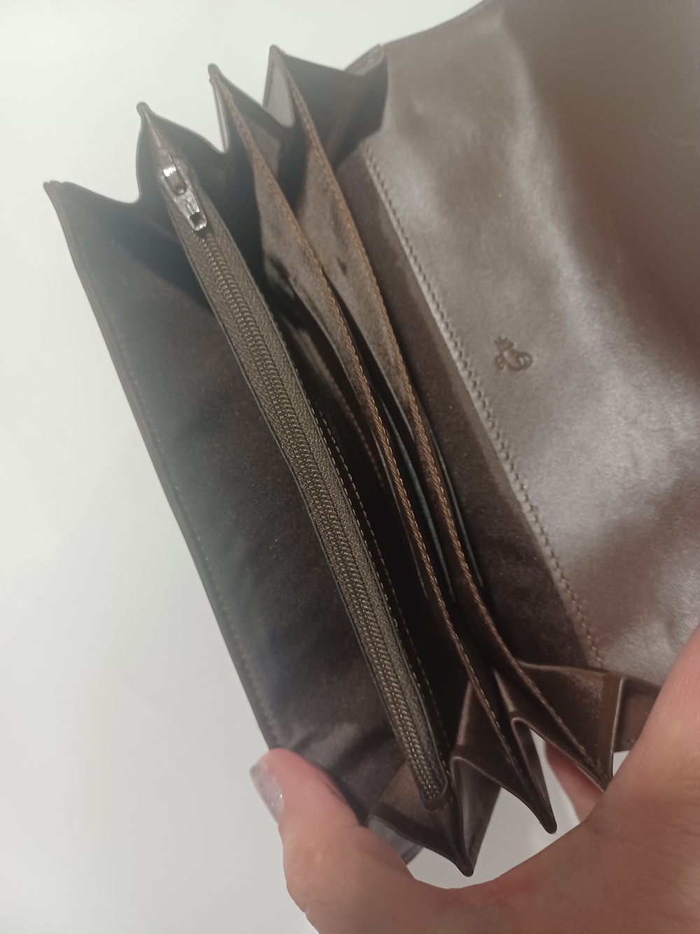 Mandarina Duck Chocolate Brown Clutch Wallet - Classic Button Closure - Picture 6 of 8